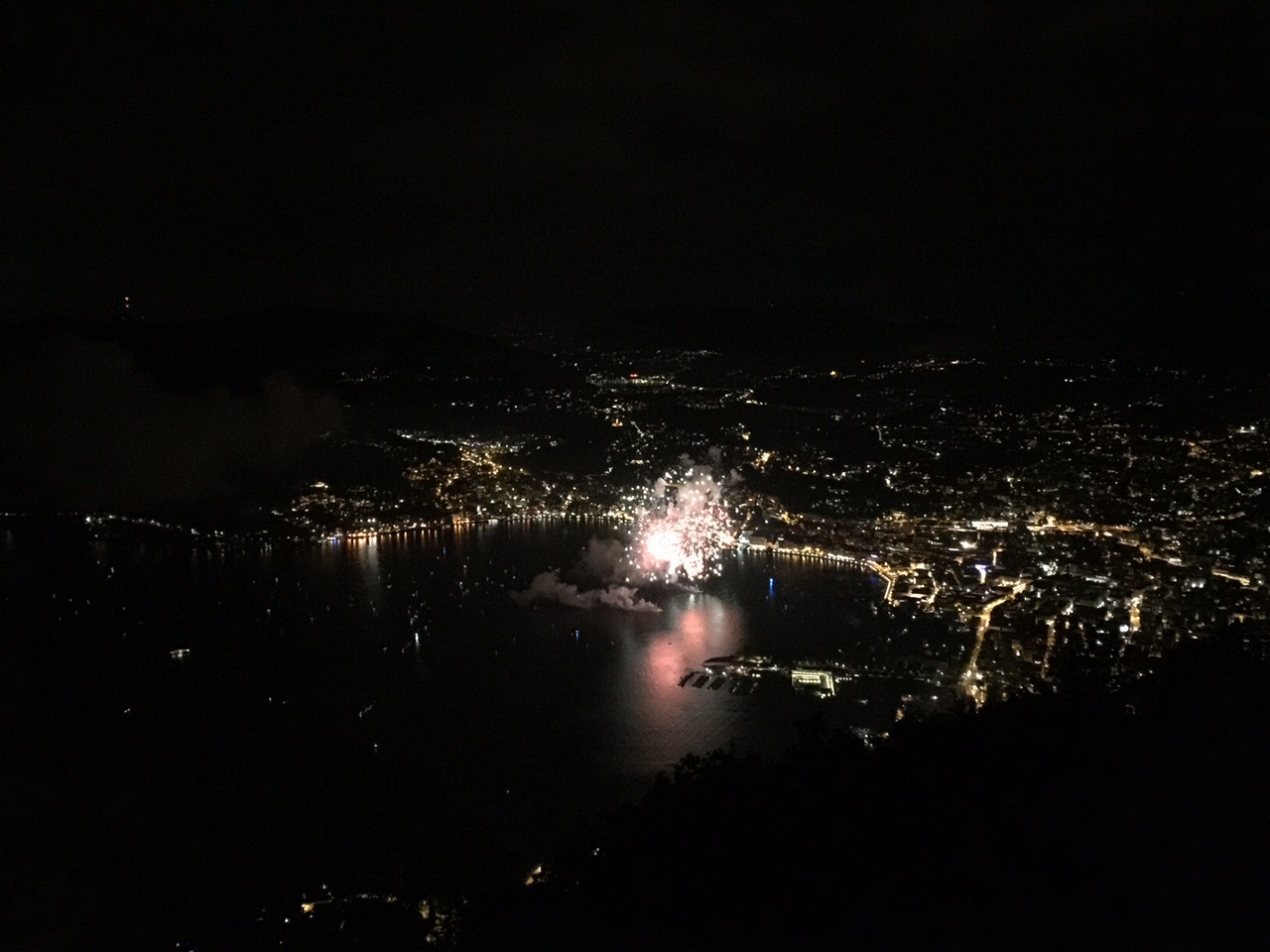 Lo spettacolo dei fuochi d'artificio a Lugano