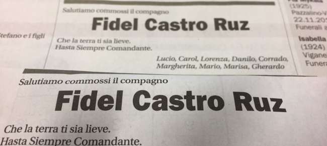 Anche Fidel Castro Tra Gli Annunci Funebri Ticinesi Ticinonline