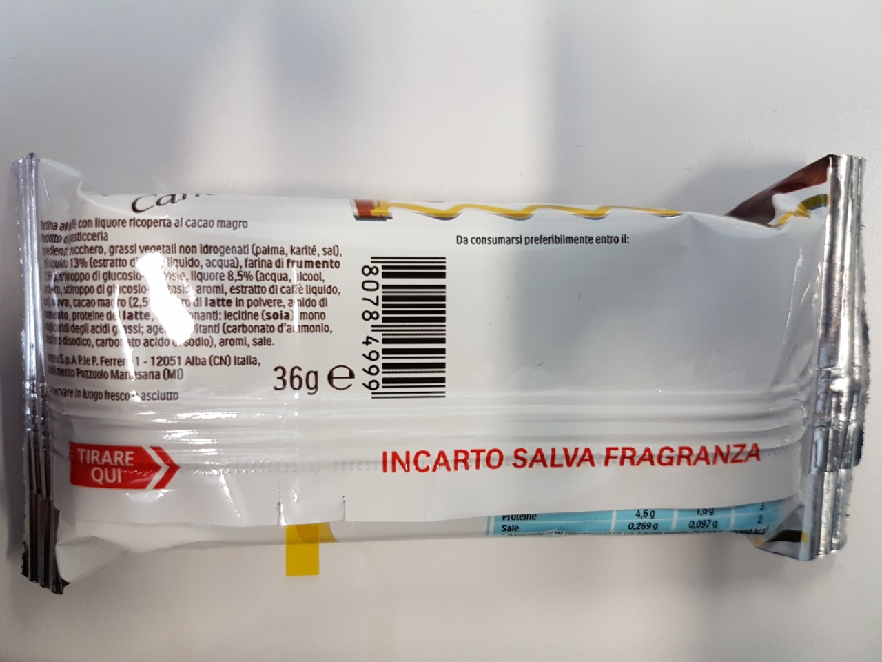 regole nutella mono dietro
