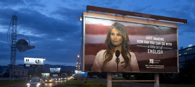 Dove Si Arriva Con Un Po D Inglese Un Cartellone Fa Infuriare Melania Ticinonline
