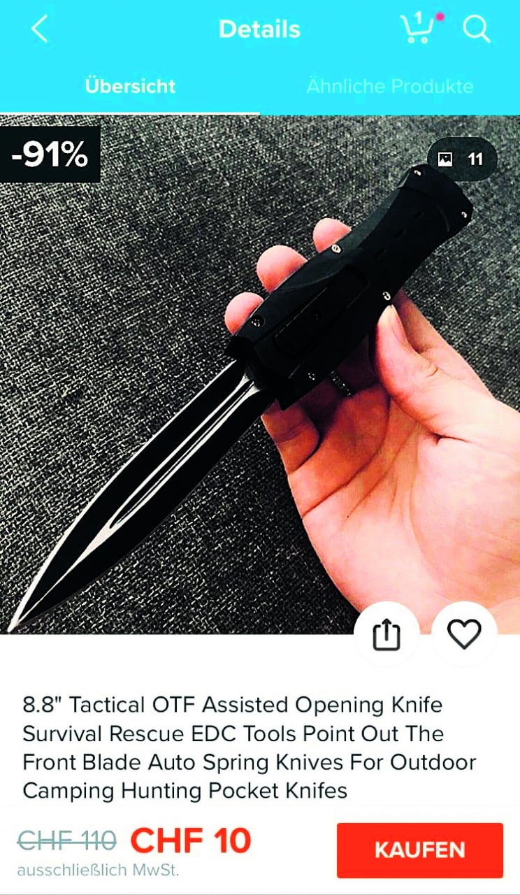 Compra un coltello a serramanico su Wish: una 17enne in tribunale