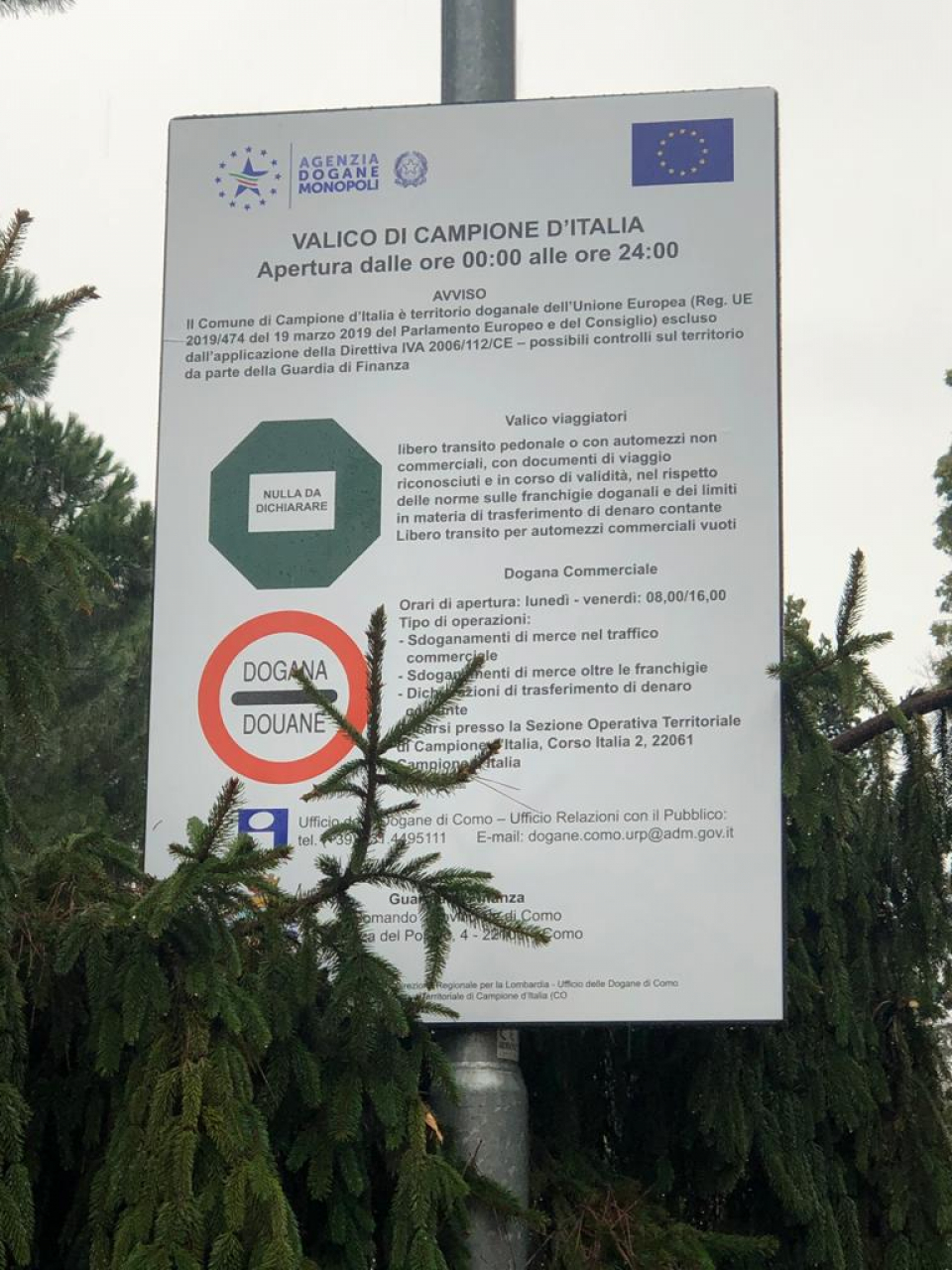 Dogana Di Campione C E L Accordo Fra Svizzera E Italia Ticinonline