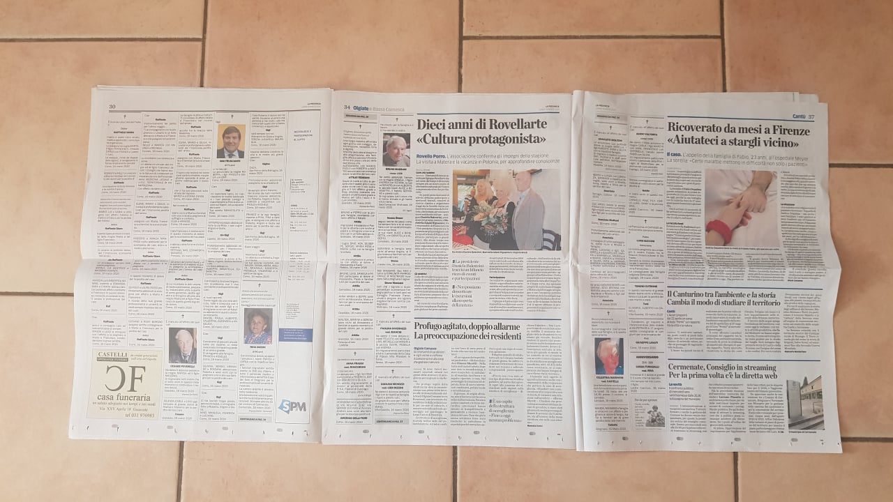 Sempre Piu Necrologi Nei Giornali Lombardi Ticinonline