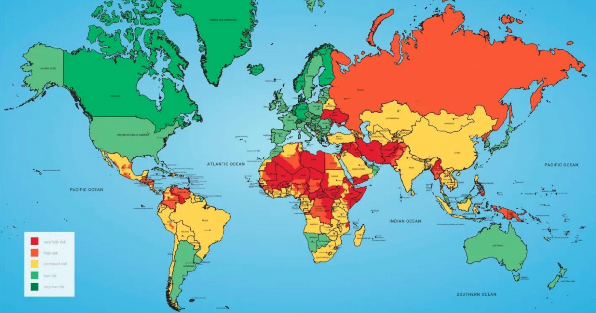 Il mondo è sempre più pericoloso, una mappa lo dimostra - Ticinonline