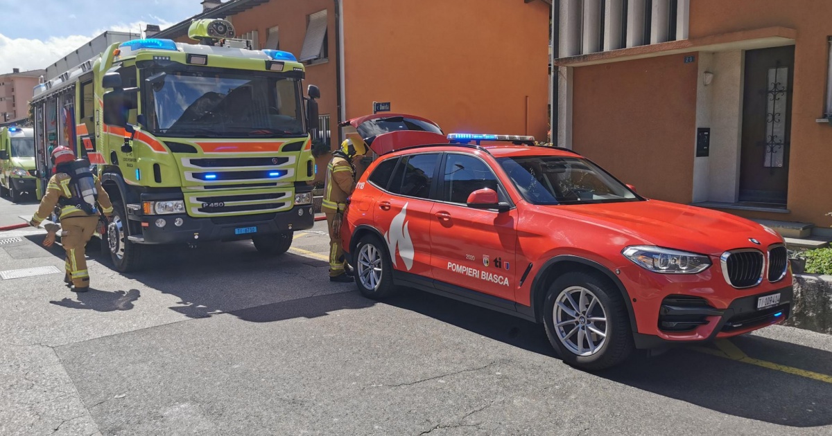 Fiamme in una casa a Biasca