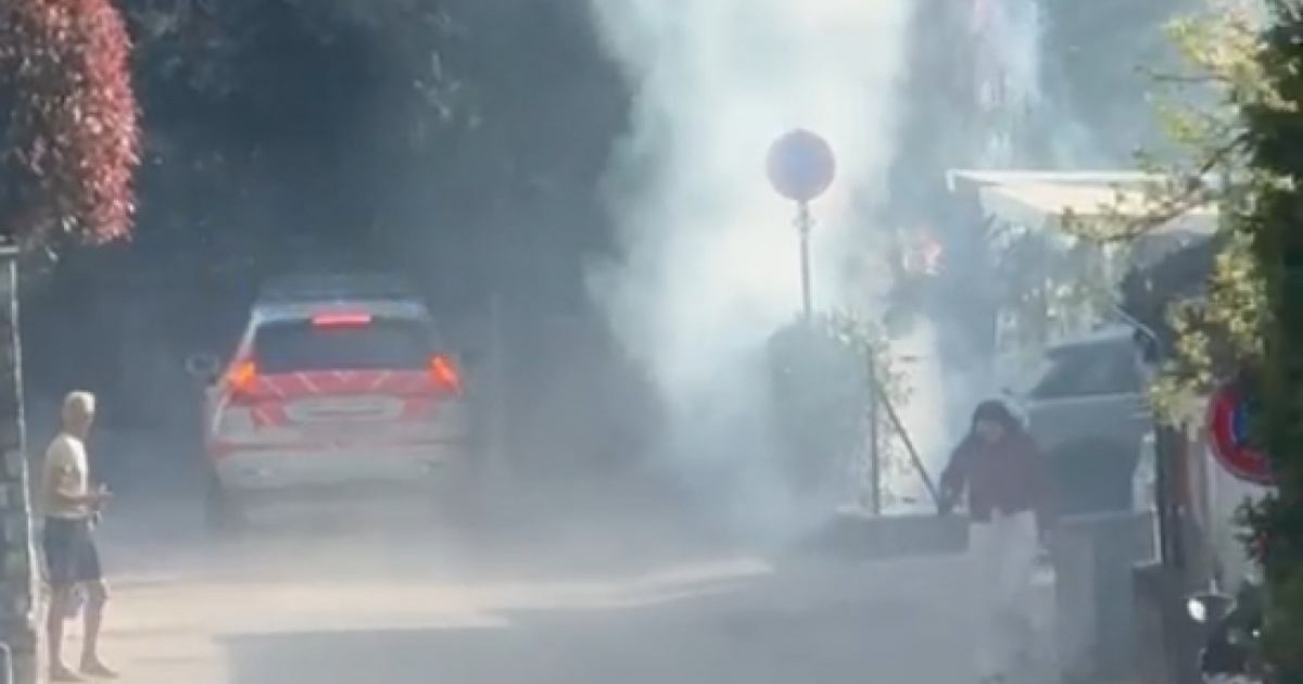 Incendio in un giardino a Pregassona