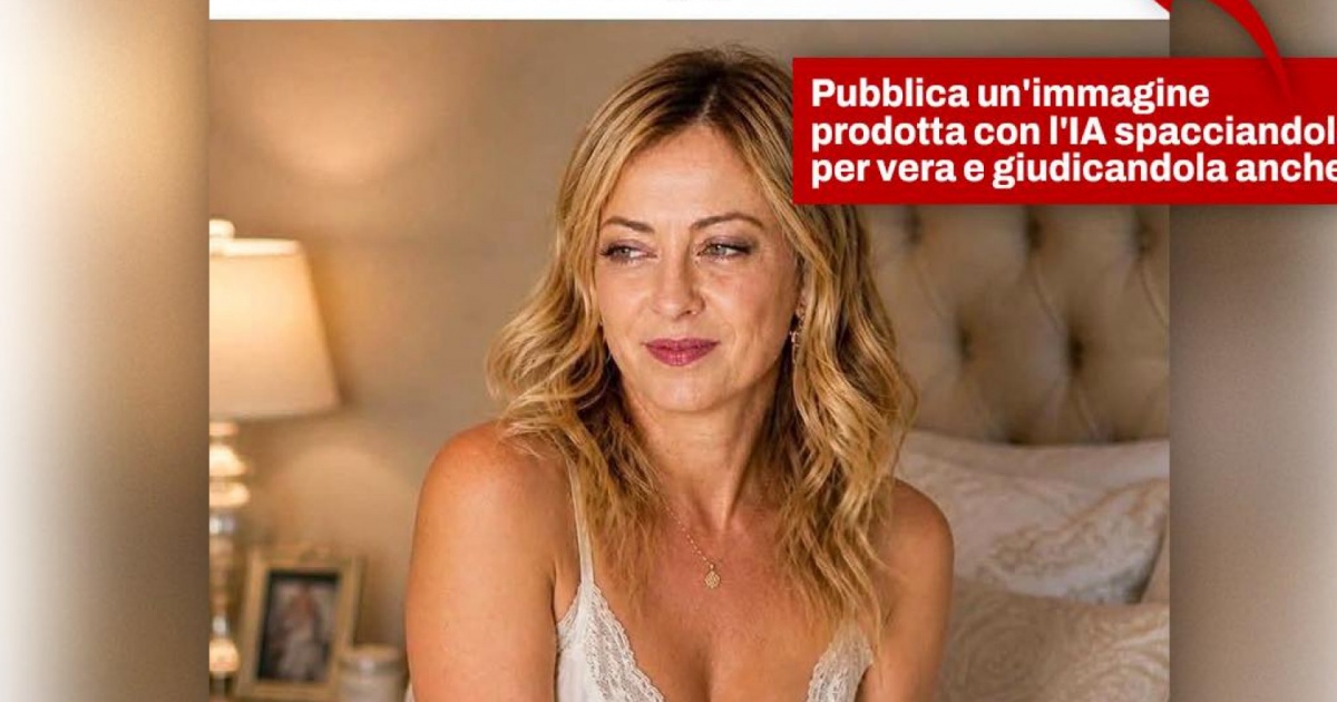 Giorgia Meloni posta la sua foto fake in sottoveste: «Sono false»