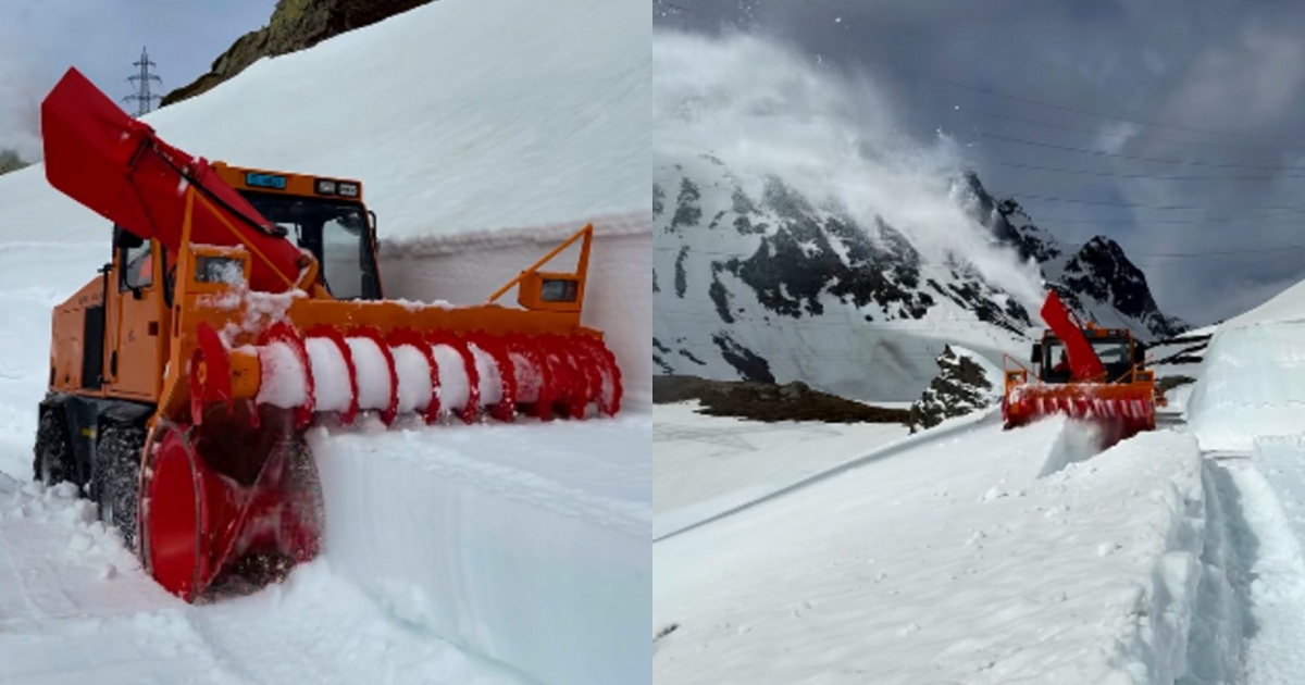 Montagne di neve da spostare per riaprire il passo della Novena