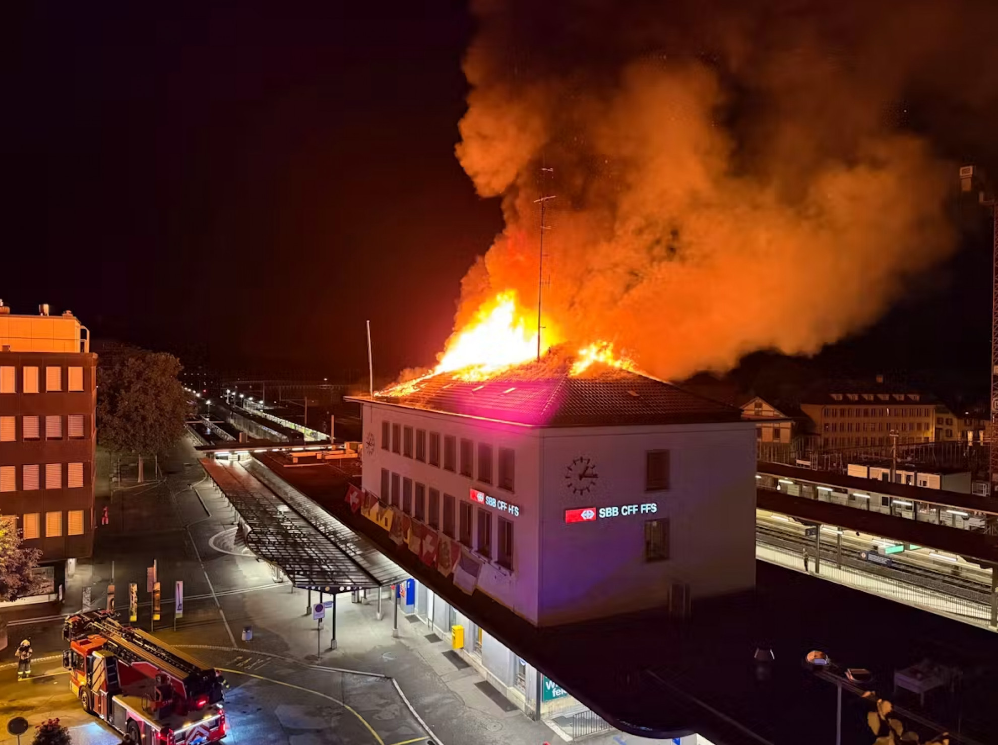 Brucia la stazione di Burgdorf