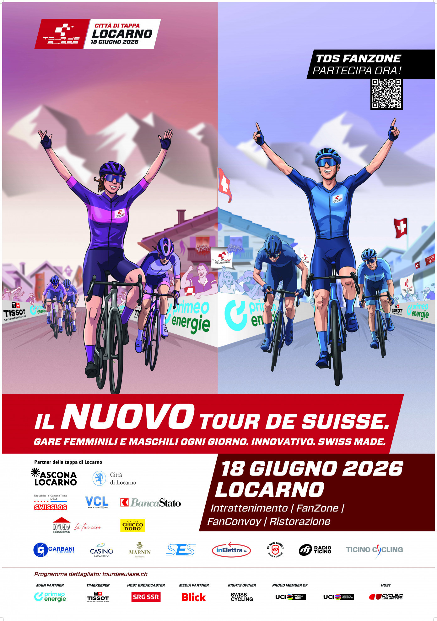 Festa sulle due ruote: il Tour de Suisse arriva a Locarno