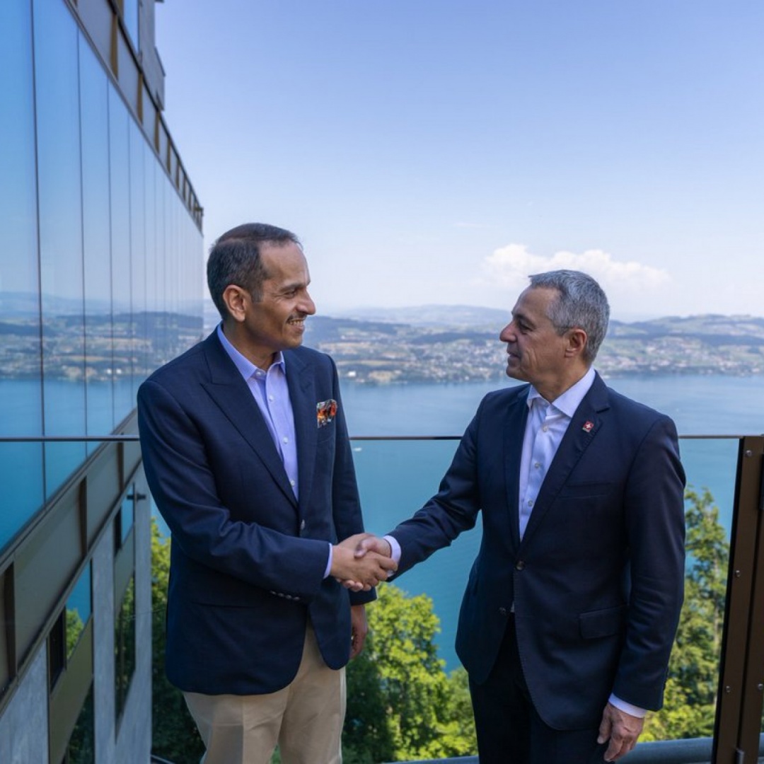 Alla fine al Bürgenstock si sono incontrati Cassis... e il premier del Qatar