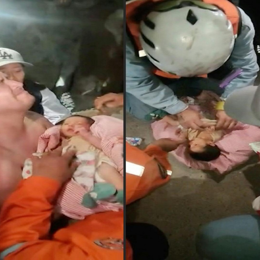 Sotto le macerie, tratto in salvo un neonato di 18 giorni