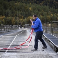 Bondo, strada sbarrata a causa delle forti piogge