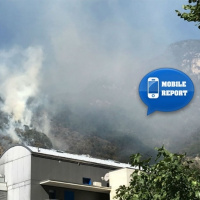 Incendio nei boschi sopra Pollegio