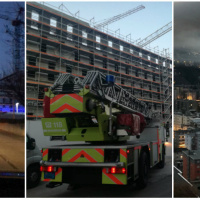 Fiamme nel cantiere Usi-Supsi di Viganello