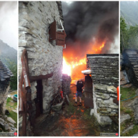 Le fiamme devastano un rustico sopra Vogorno
