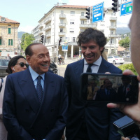 Silvio Berlusconi a Lugano nell’atelier di Philipp Plein