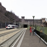 Bellinzona più lontana dal Vedeggio con la galleria di base del Ceneri