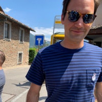 A Carona ciak con Roger Federer