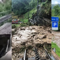 Esondano i fiumi, frana sulla ferrovia del Generoso