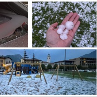 Strade imbiancate e vetri rotti, i segni della grandine