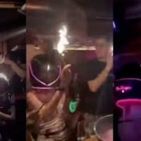 Bottiglie di “DomPé” scintillanti e un soffitto (forse) infiammabile