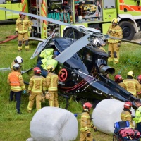 Elicottero precipitato a Mezzovico: almeno sei i feriti