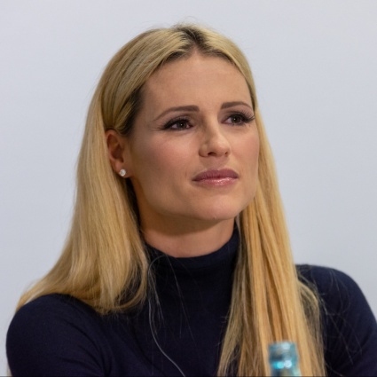 Michelle Hunziker venerdì alla Manor di Lugano