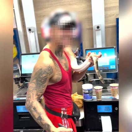A far la spesa alla Lidl...con il pitone