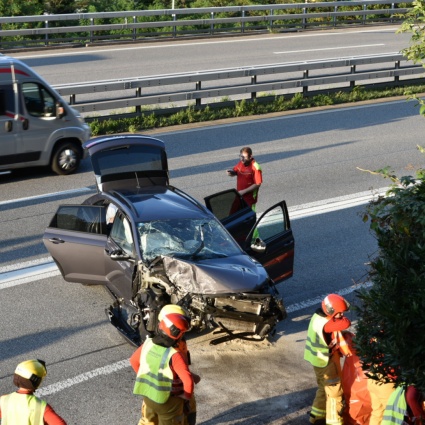 Esce dall'area di sosta, sbanda e prende il muro