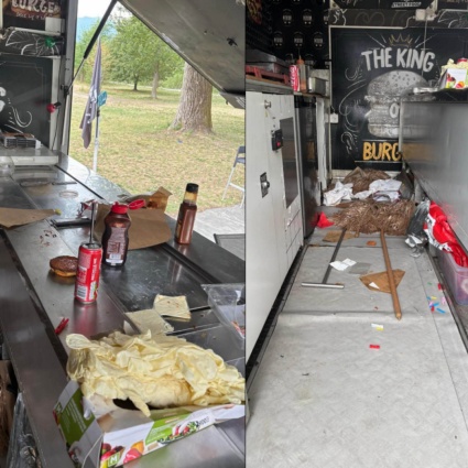 Gli entrano nel food truck, si fanno un hamburger e poi spengono tutto con l'estintore