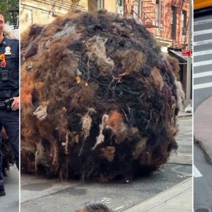Una gigantesca palla di capelli umani alta tre metri rotola per New York