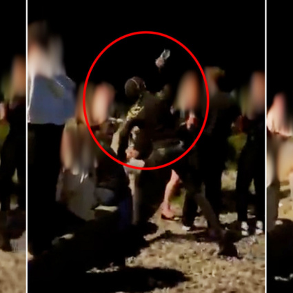 Bottigliate in testa: il video choc
