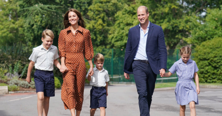 Primo giorno nella nuova scuola per George, Charlotte e Louis