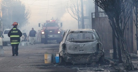 L'incidente, poi le fiamme: enorme incendio ad Aguascalientes