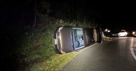 Si addormenta al volante e si cappotta