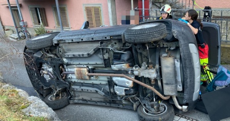 Si ribalta con l'auto e finisce in un prato