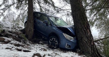 Auto cade per dieci metri lungo la scarpata, conducente ferita