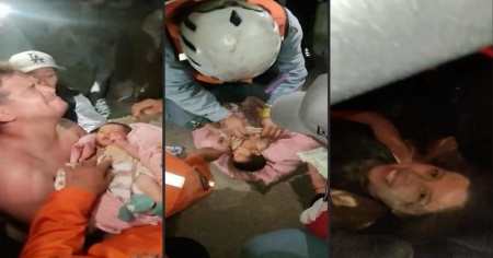 Sotto le macerie, tratto in salvo un neonato di 18 giorni