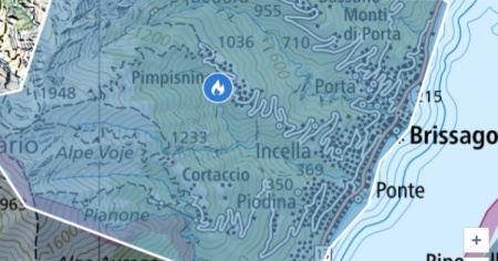 Brucia il bosco sopra Brissago