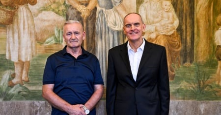 Una visita di cortesia, prima della partita di Conference