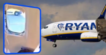 Paura sul volo Ryanair, si rompe il finestrino: passeggero trascinato