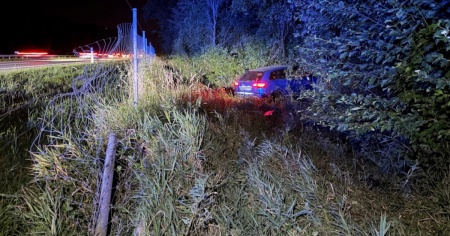 Auto sfonda recinzione sull’A13