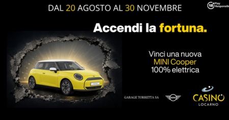 “Accendi la fortuna!”: al Casinò di Locarno in palio una MINI Cooper 100% elettrica