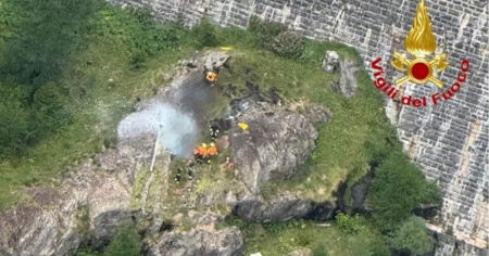 Elicottero precipita in Piemonte, due morti