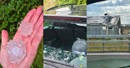 Grandine come pesche, pali della luce sradicati: il maltempo flagella la Svizzera centrale
