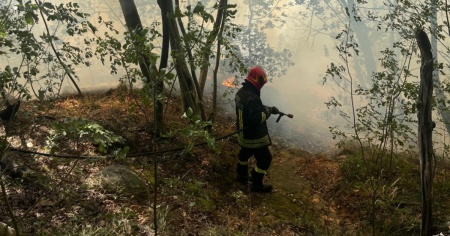 In fiamme i boschi sopra Como