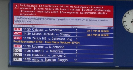 Guasto sulla linea: non circolano treni tra Locarno e Cadenazzo
