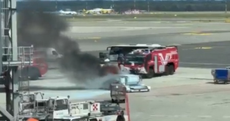 Malpensa, prende fuoco un carrellino bagagli