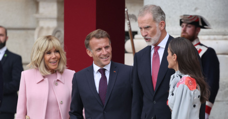 Emmanuel e Brigitte Macron a Palazzo Reale